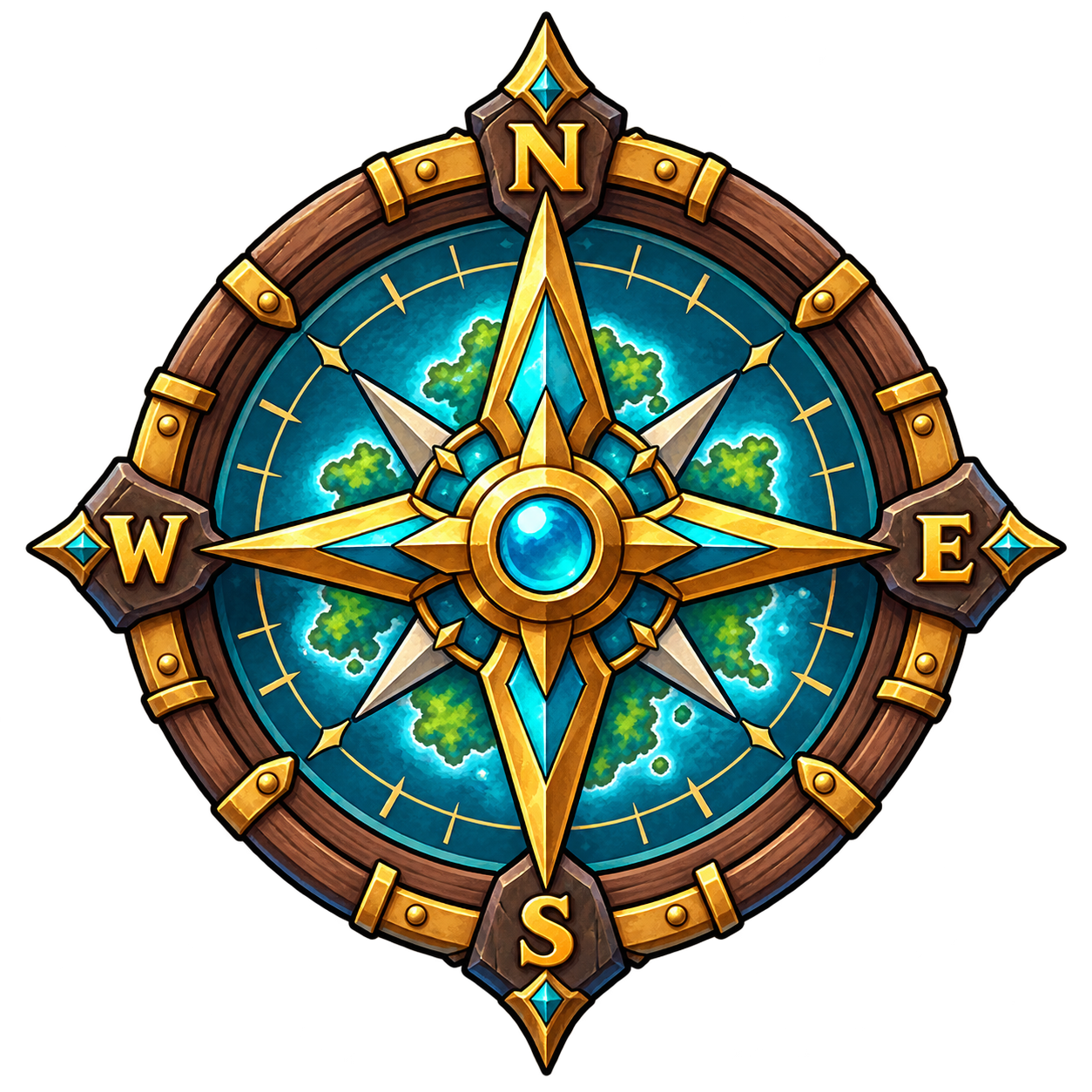 Ornate tropical compass rose